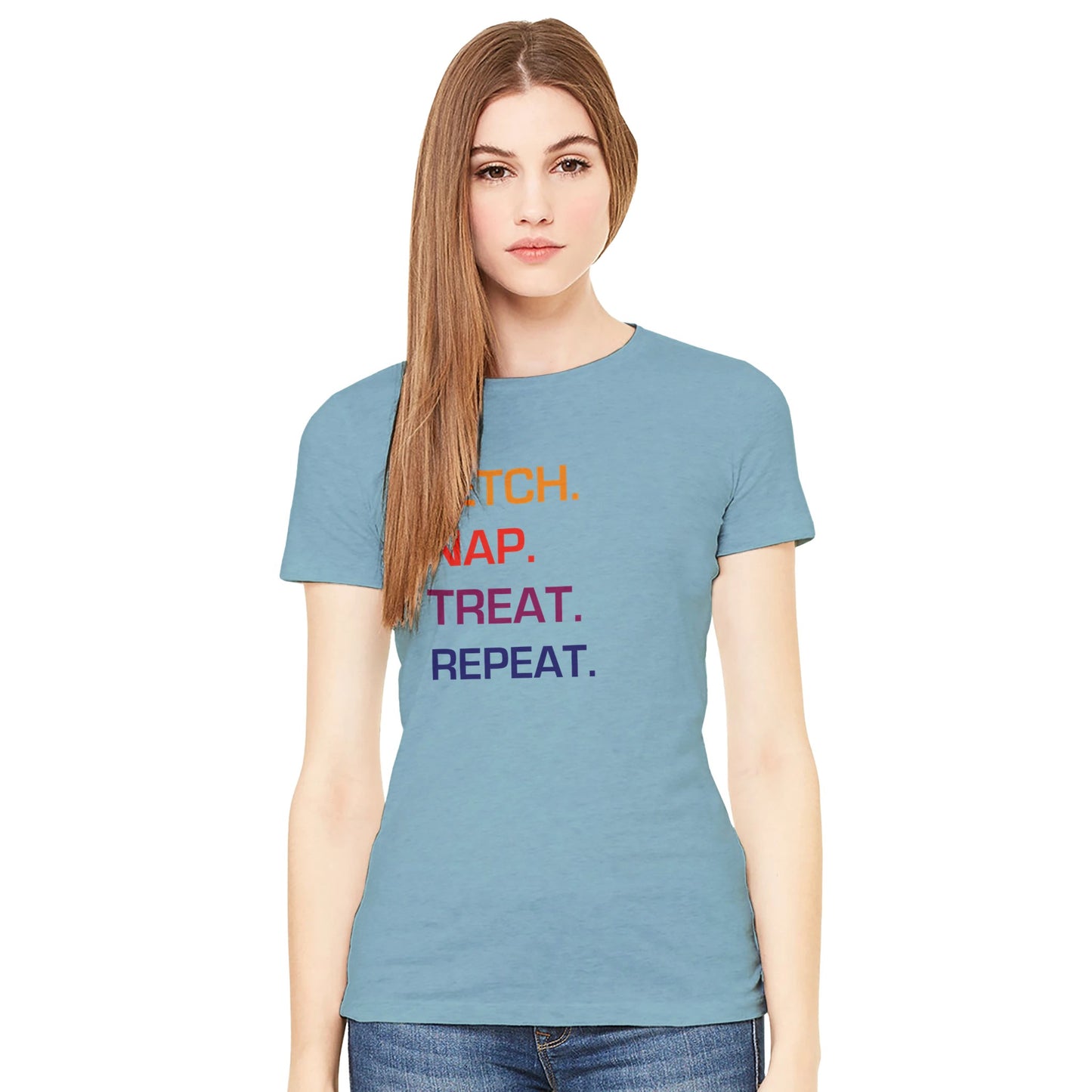 Fetch Nap Treat Repeat-Crewneck T-shirt